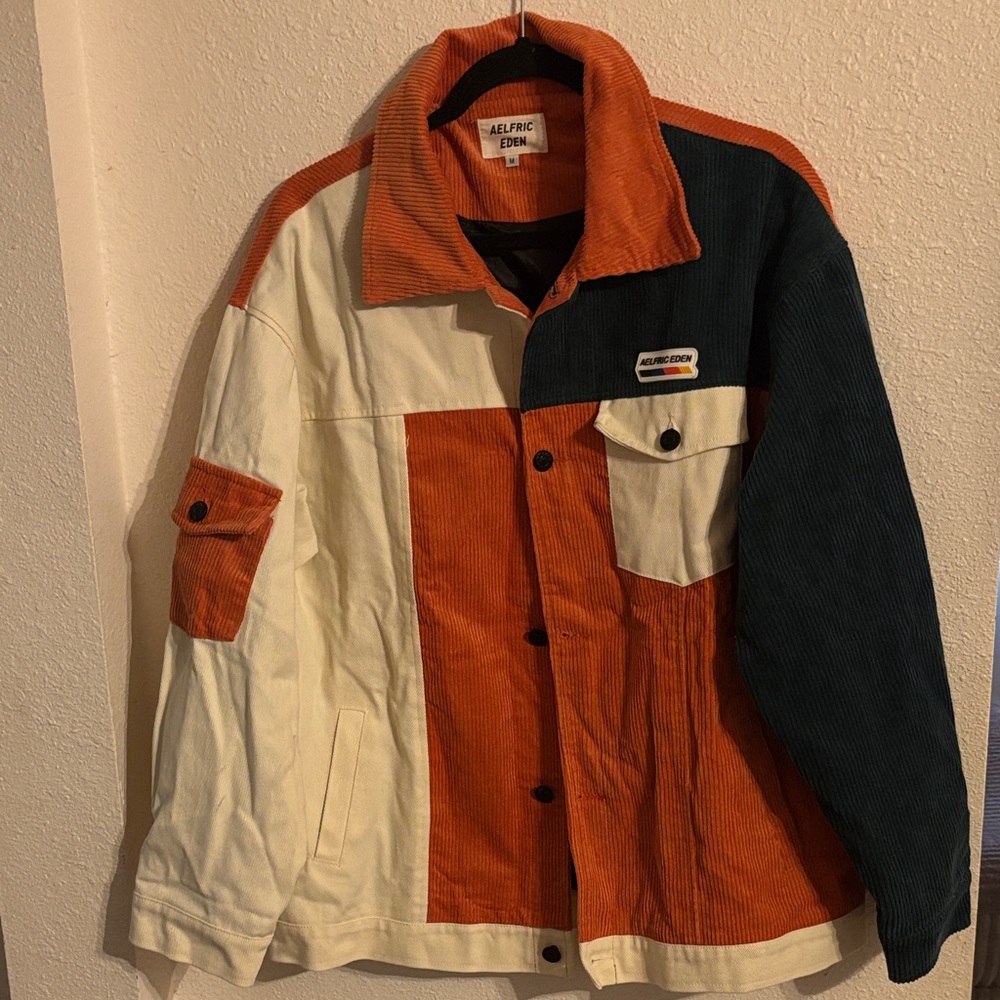 Aelfric Eden patchwork corduroy/denim jacket